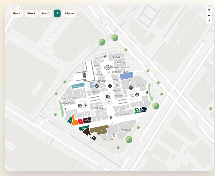 Floor change demo: cycling through floors with visual selector