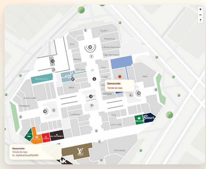 HTML marker click demo: selecting places with custom card markers