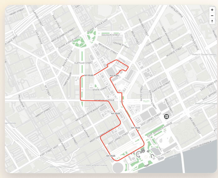 Route animation demo: animated route with ahead/behind coloring
