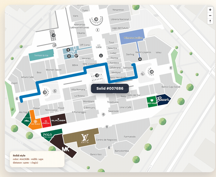 Route drawing demo with gradient style