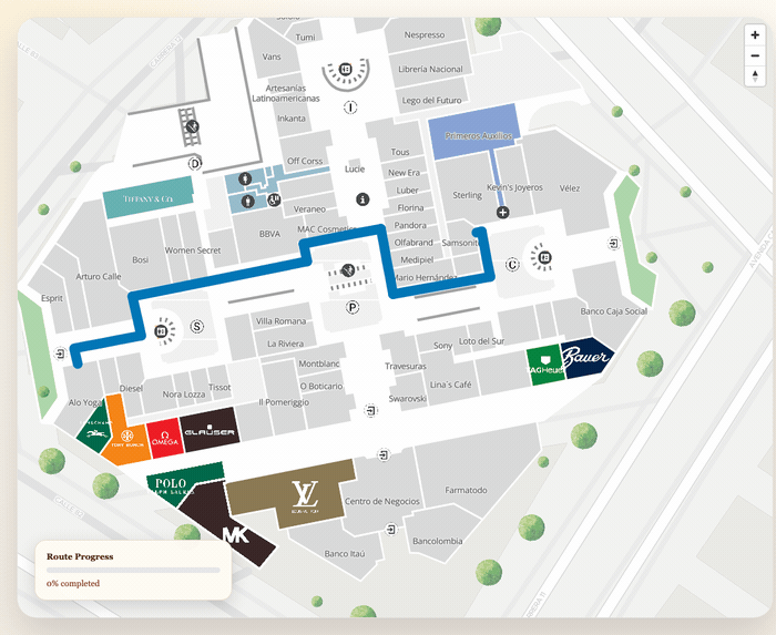 Route progress demo: position tracking along the route