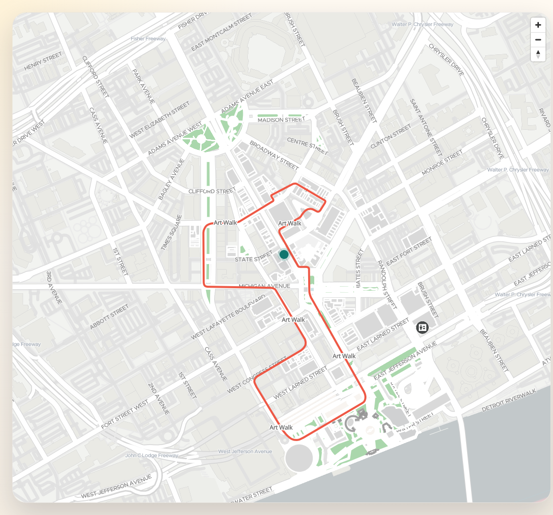 User location marker displayed on the map